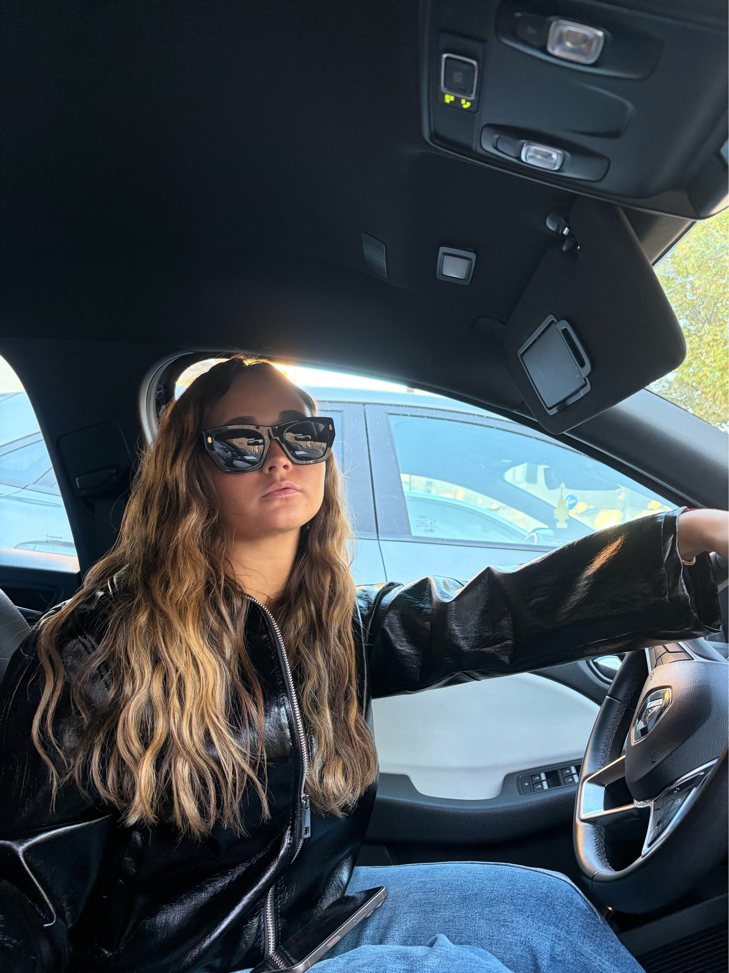 Veste en cuir «Clarissa » noir