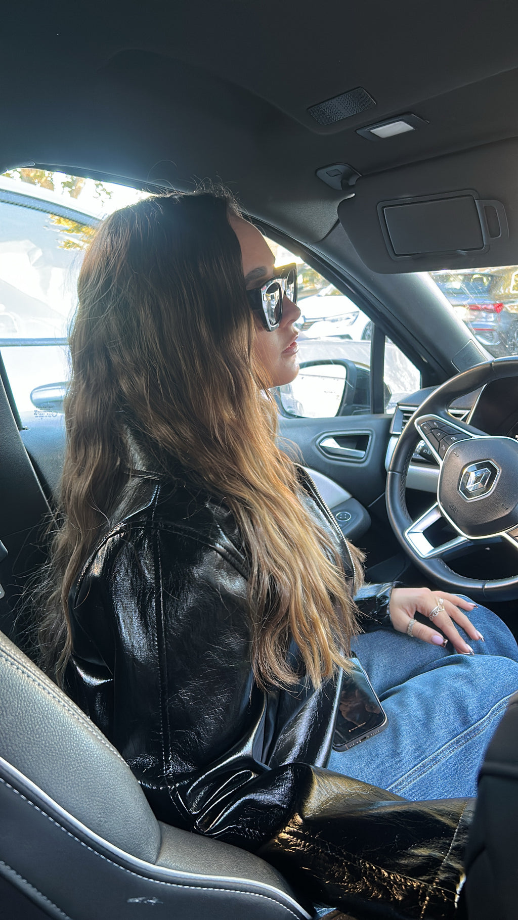 Veste en cuir «Clarissa » noir
